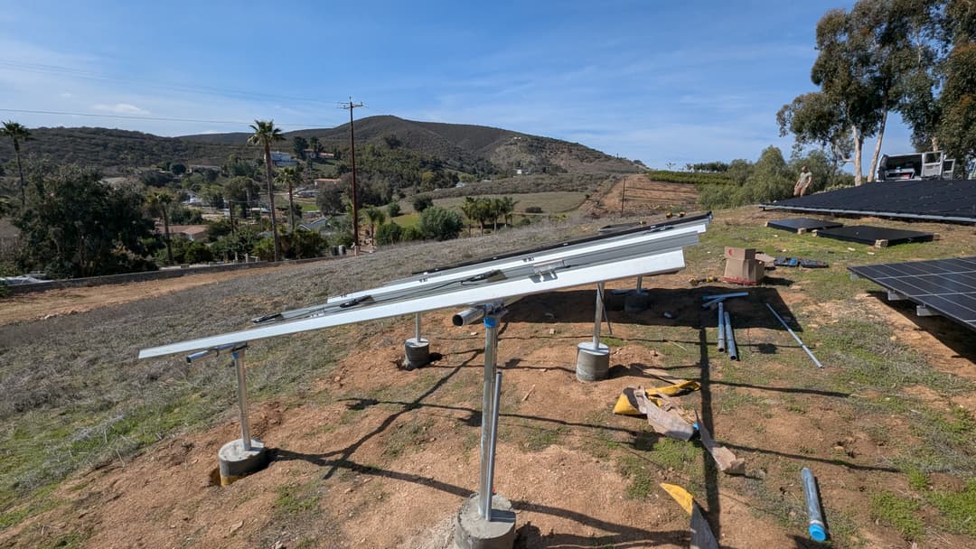 picture of a newly installed off-grid solar